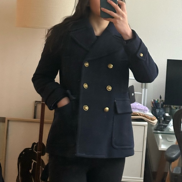 J. Crew Wool Blend Peacoat - Picture 2 of 6